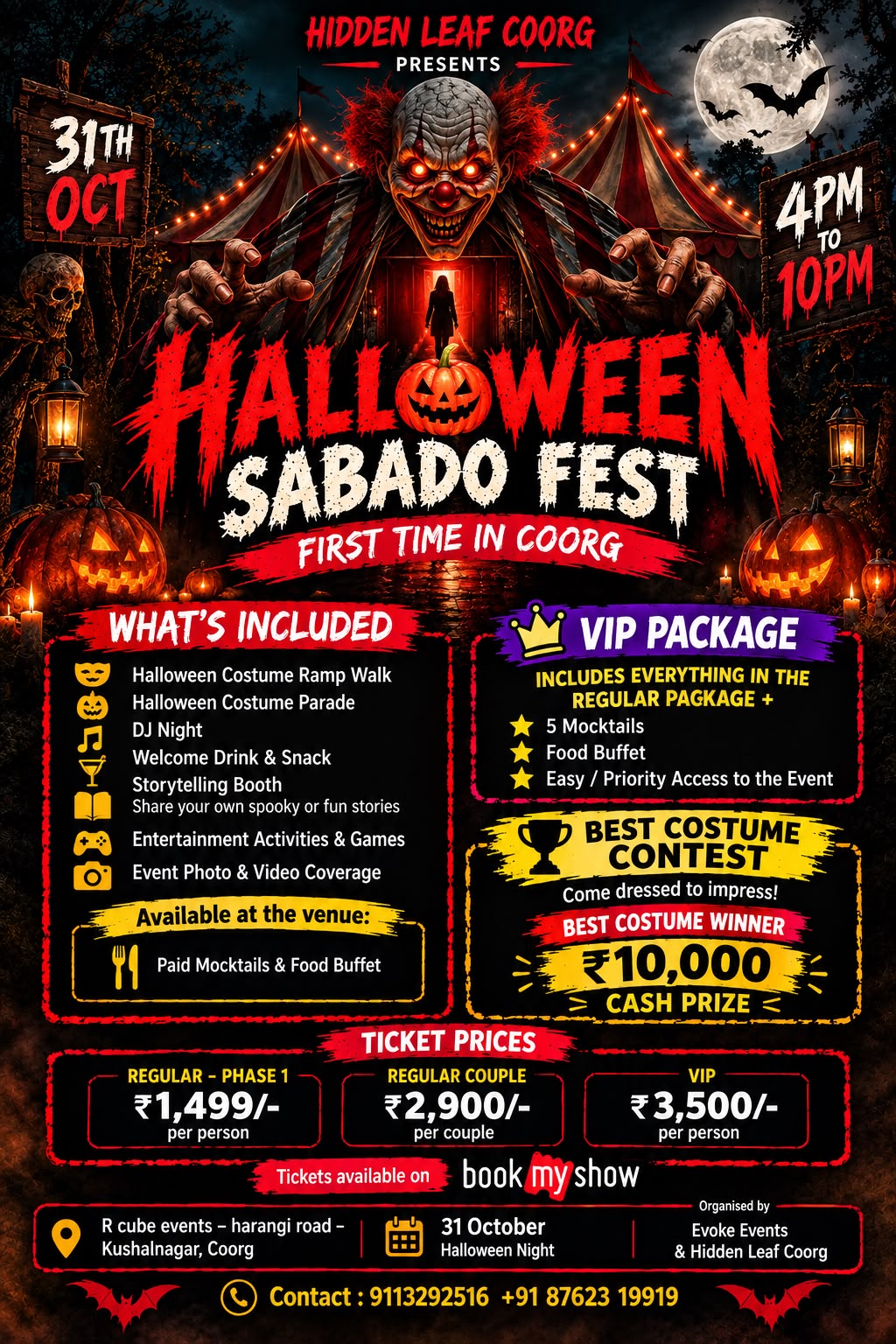Halloween Sábado Fest event details poster